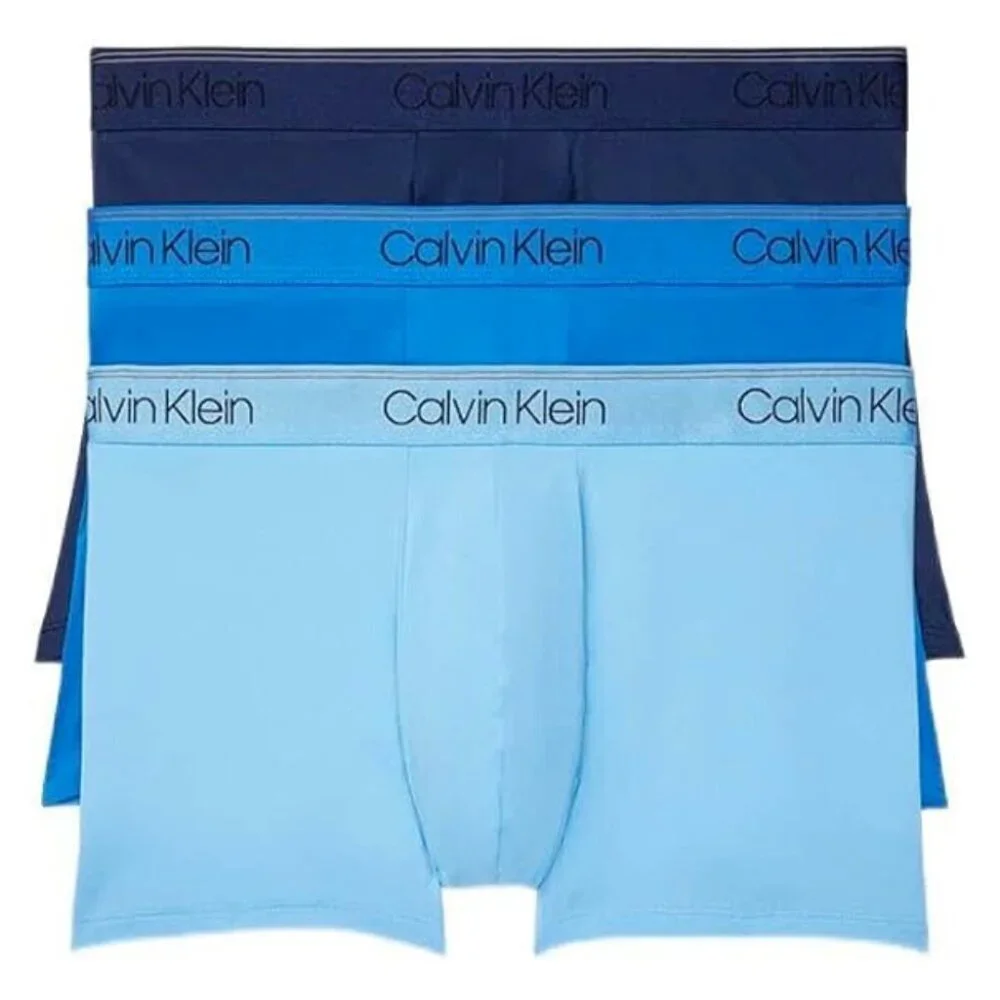 Men’s Calvin Klein 3Pk Microfiber Stretch Low-Rise Trunks Color New Navy Art XXL